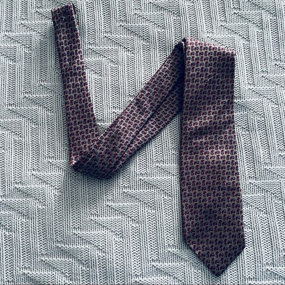 Vintage Christian Dior maroon pattern tie - Picture 1 of 6